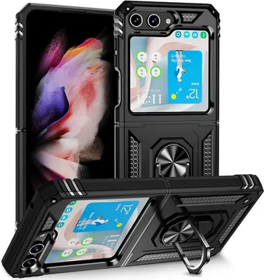 Produktbild von König Design Hülle kompatibel mit Samsung Galaxy Z Flip5 5G Kunststoff Soft Handyhülle - Handy Case Schwarz
