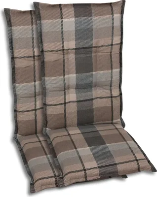 Produktbild von GO-DE Textil, Sesselauflage Hochlehner, 2er-Set, Farbe: braun, Maße ca.: 120 cm x 50 cm x 6 cm
