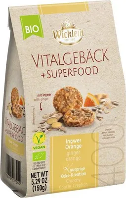 Produktbild von Wicklein Vitalgebäck + Superfood Ingwer Orange 150g