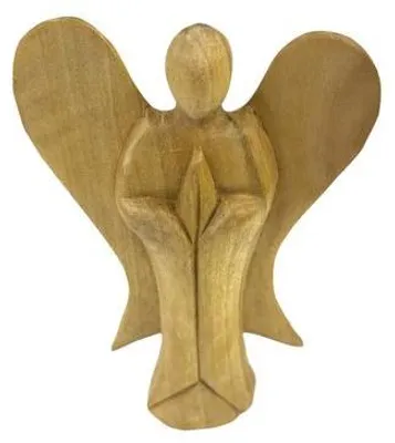 Produktbild von Engel handgeschnitzt aus Krokodil-Wood, Holz-Engel, Grösse:15 cm