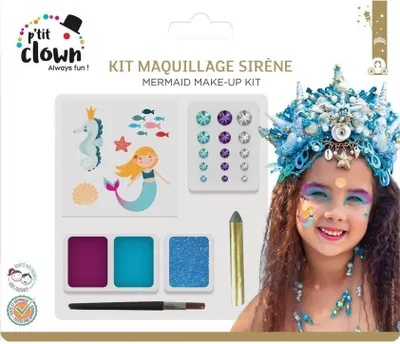 Immagine prodotto di Set di trucchi con tatuaggi a tema sirene per bambini - Taglia unica