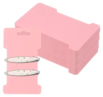 Displaykarten für Haarspangen, 200 Stück, 11,5 x 6,5 cm, Hellrosa