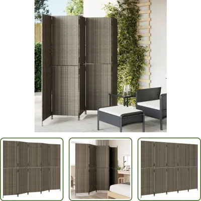 Obrázek produktu pro The Living Store Paravent 5 tlg. Grau Poly Rattan