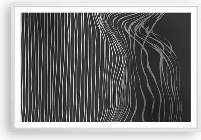 Produktbild von Gerahmtes Poster - Weißer Rahmen - Abstraktion Streifen Schwarz und Weiß - 91,5x61 cm - Wand Bild - Wanddeko - Wandbilder - Wandposter - Bilderrahmen - Bilder - Kunstdruck - Wandbild - P2WAA91x61-4152