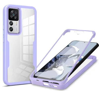 Produktbild von Handy Tasche für Xiaomi 12T/12T Pro 360° Grad Handyhülle mit Displayschutz Lila