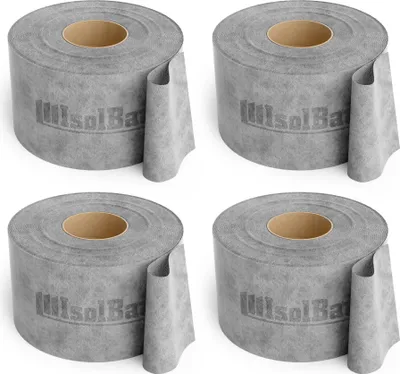 Produktbild von Isolbau Dichtband P3 Grau - 200 m Abdichtband Wasserdichtes Dichtungsband für Sanitär, Dusche, Bad und Fliesen, Balkon und Terrasse, Abdichtung für Innen- & Außenbereich - 120 mm