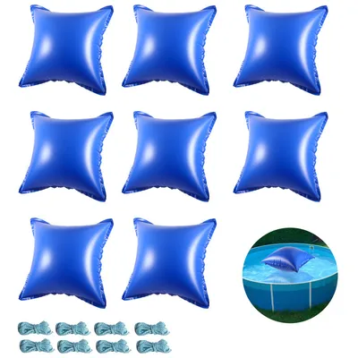 Productafbeelding van Jopassy 8 stuks zwembadkussens, winterkussens voor zwembad, luchtkussens, 122 x 122 x 60 cm. Zwembadkussens, luchtkussens, winterkussens voor afdekzeilen en zwembadafdekkingen, geschikt voor winteropslag