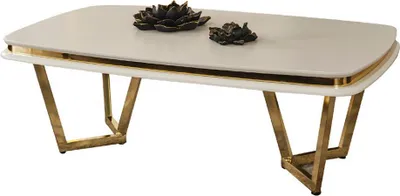 Produktbild von Beige Couchtisch Modern Sofatische Metalltische Robust Wohnzimmertisch