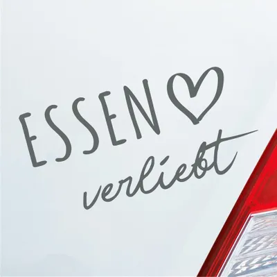 Produktbild von Auto Aufkleber Essen verliebt Herz Stadt Heimat Liebe Car 19x10 cm Grau Sticker Heckscheibenaufkleber