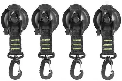 Produktbild von Saugnapf Anker - Heavy Duty - Befestigungs-Haken - Camping Zubehör - 4 Stück - Tragkraft bis 10 kg - Einfach zu verwenden
