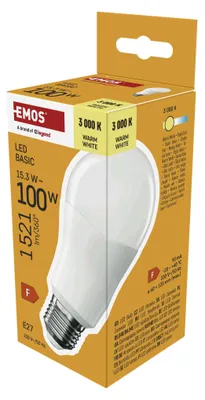 LED žárovka Basic A60 / E27 / 15,3W (100 W) / 1521 lm / teplá bílá