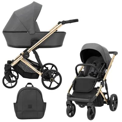 Produktbild von Kinderwagen Kunert Arizo Premium 2in1 - goldene Rahmenfarbe - Farbe: Graphit