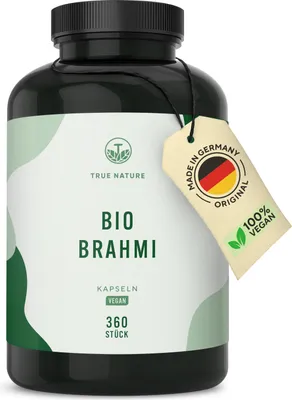 Produktbild von Brahmi - 360 Kapseln - Vegan - (120 Tage Vorrat) - TRUE NATURE®