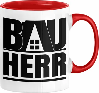 Produktbild von Bauherr Bauleiter Geschenk Tasse Hausbau Bauvorhaben Kaffee-Becher Geschenkidee (Rot)