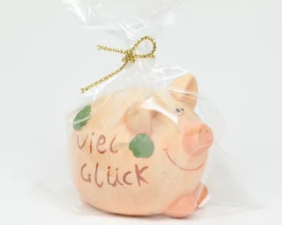 Produktbild von Glücksbringer Schwein 'Viel Glück!' 7x5cm