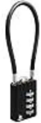 Zdjęcie produktu dla Zamek szyfrowy kablowy, 4-cyfrowy, 18 cm, 5 mm, czarny, 1 sztuka