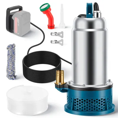 Productafbeelding van Dompelpomp, 5000 l/u, draadloos, 10 m slang, 5 m kabel, 16 m opvoerhoogte
