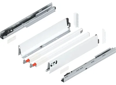 Produktbild von Blum Tandembox antaro C-Reling Schubladenschienen-Set | 1 Paar, 65kg 450mm | Vollauszug Blumotion, seidenweiß
