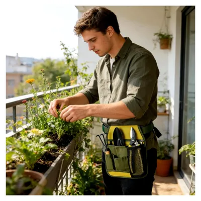 Produktbild von Gartenwerkzeuggürtel – Verstellbarer Organizer mit mehreren Taschen