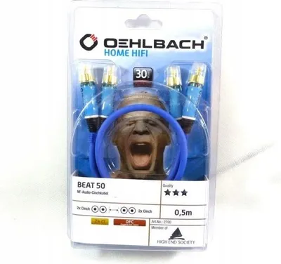 Zdjęcie produktu dla OEHLBACH BEAT! INTERLINK Blue 0.5m, Męska, 2 x RCA, Męska, 0,5 m, Niebieski