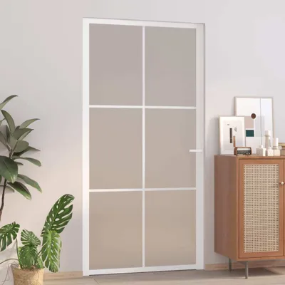 Productafbeelding van De Living Store binnendeur, afmetingen 102,5 x 201,5 cm, wit, met matglas en aluminium