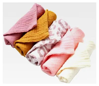 Produktbild von Musselin Tücher für Babys, 5er Set Musselin Quadrate 23x23 cm