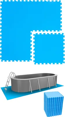 Immagine prodotto di 16 set di tappetini da piscina 50x50 cm blu