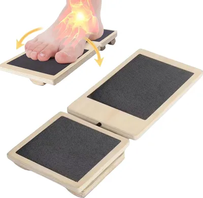 Produktbild von Holz-Fußstrecker & Balanceboard, Einbein-Trainingshilfe zur Stabilitätssteigerung & Verletzungsprävention