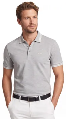 Produktbild von Boss Green Paddy Poloshirt mit 3 Knöpfen grau