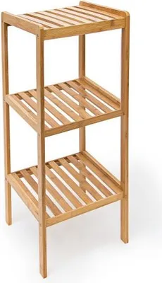 Image de Etagère de salle de bain en bambou avec 3 étagères