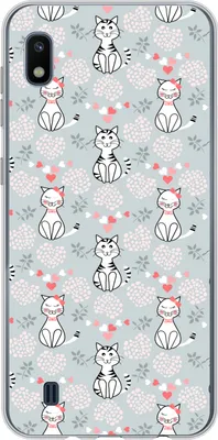 Produktbild von MuchoWow® Handyhülle Schutzhülle Hülle für Telefoonhoesje Samsung Galaxy A10 Muster - Katze - Herz - Mädchen - Kinder - Mädchen Silikon Softcase Handy Hülle - Schutzhülle