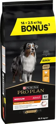Productafbeelding van PRO PLAN HONDENVOER, VOLWASSEN, MEDIUM, 14+ 2,5 kg