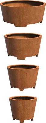 Produktbild von Adezz Conic mit Füßen Pflanzgefäß aus Corten-Stahl Pflanzkübel Blumentopf
