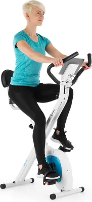 Image de Capital Sports Azura Air Velo d'Appartement Pliable, Velo d'Exercice Cardio-training pour la Maison, Cross Trainer, Home Trainer, Pedalier d'Appartement, Vélo d'Intérieur Magnétique, Support Tablette