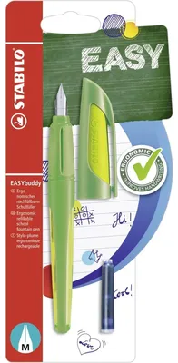 Zdjęcie produktu dla STABILO EASYbuddy, Zielony, Limonka, System napełniania nabojem, Niebieski, Oburęczny, 22 mm, 90 mm