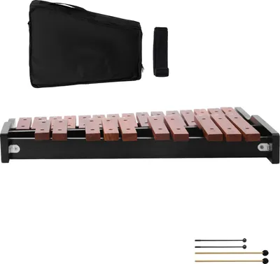 Produktbild von SucceBuy Glockenspiel mit 25 Tönen, hochwertiges Holz-Xylophon, inklusive 4 Schlägeln und robuster 1200D Oxford-Tragetasche, perfekt für Musikunterricht, Übungseinheiten und das Spielen von Popsongs