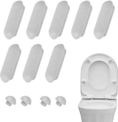Produktbild von Toilettenabdeckung und Toilettsitzsicherungskit Kunststoff Toilettsitzsicherungsplatten 8 Toilettsitzsicherungsgläser 4 Toilettsitzstützungskappen