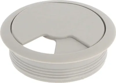 Produktbild von 2er Set Kabeldose grau ø 60mm Kabeldurchführung rund Kabeldurchlass Kabelöffnung