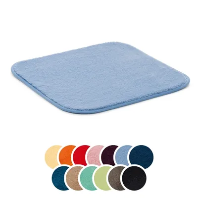 Produktbild von liebling Badteppich, 100% Polyester, mit Anti-Rutsch Beschichtung, saugstark, Serie Santos, 50 x 45 cm, 1500 g/m², bei 30 Grad waschbar, blau
