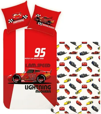 Produktbild von JACK Renforcé Wende Bettwäsche 2 tlg. 135x200cm Cars Disney Rot Auto Reißverschluss