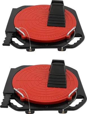 Image de Plateau tournant pour mesure d'essieux - lot de 2 - alliage d'aluminium - rotation à 360° - échelle 0-50° - 3 t par plateau - 40×40×5 cm - noir