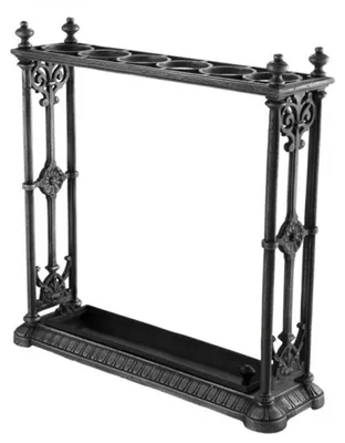 Zdjęcie produktu dla Casa Padrino, stojak na parasole, żeliwo, szary/czarny - styl barokowy, secesyjny, art deco - wymiary: 63,5 x 18,5 x 62,5 cm