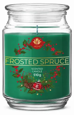 Zdjęcie produktu dla ARÔME Świeca 510 g, w szklanym słoiku, Frosted Spruce
