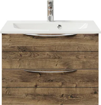 Produktbild von Pelipal Badmöbel-Set Sunline 300 BxHxT 67 x 49,9 x 48 cm Frontfarbe eiche ribbeck Badmöbel-Set mit Waschtisch Mineralmar