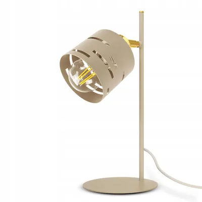 Produktbild von LUXOLAR Tischlampe E27 Beige Gold Laserschirm schwenkbar 36 cm Nachttischlampe