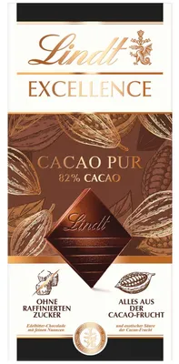 Produktbild von Lindt Excellence 82% Cacao Pur Edelbitter Tafel 50g