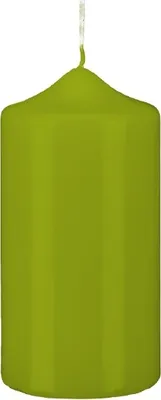 Produktbild von Stumpen Kerzen Limonegrün 20 x Ø 10 cm, 6 Stück getauchte Stumpenkerzen mit Spitzkopf in RAL Qualität