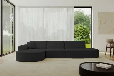 Produktbild von ALTDECOR Ecksofa in L-Form MARI-L2 - 328x171x79,5 cm Schwarz - Corner Sofa Bett Eckcouch Couch Wohnlandschaft Cauchsofa