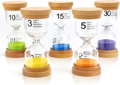 Produktbild von Kinder Sanduhr, Borosilikatglas, 3 bis 30 Minuten, für Schule