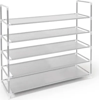 Obrázok produktu pre Relaxdays 4052025996796, Otvorený, Čierna, Biela, Flis, Plast, Oceľ, 4 police/políc, 905 mm, 870 mm